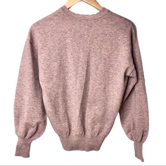 Ella Moss Maggie Sweater Puff Sleeve Pink Size Medium Crewneck Style CJEMS0450 - Picture 3 of 7